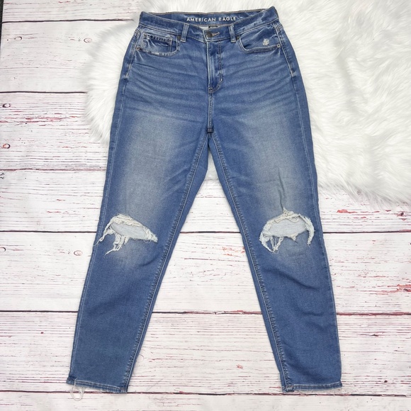👖|•AMERICAN EAGLE•| Soft Knit Mom Jean High Waist Size 6👖 - Picture 2 of 10